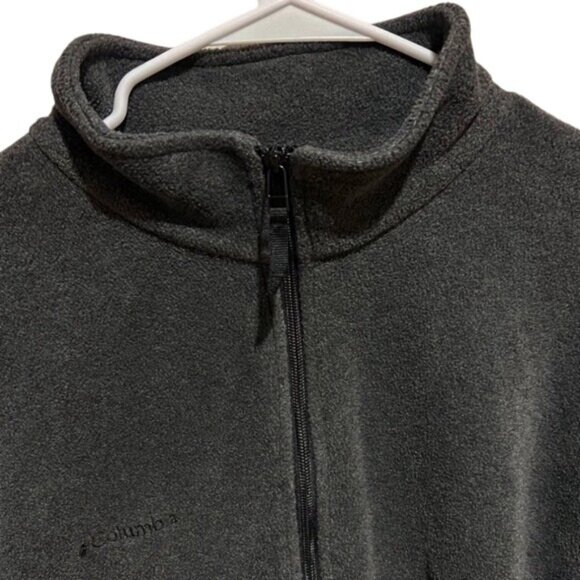 Columbia Gray Fleece Half-Zip Pullover Jacket Unisex Warm & Cozy Size XL - Picture 3 of 9